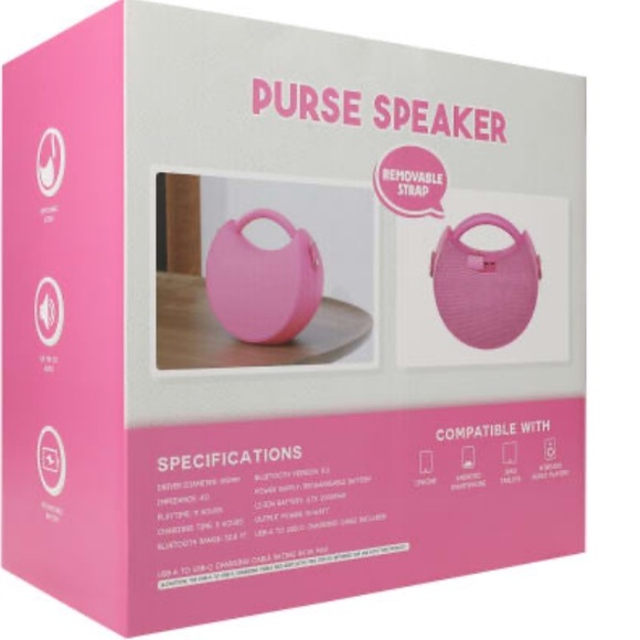 Purse 👛 Speaker with rechargeable battery 🔋 and Removable Strap - Picture 3 of 10